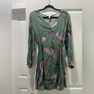 Elegant Green and Pink Women's Dress